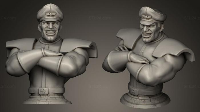 Бюсты и барельефы известных личностей (М Бизон из Street Fighter, BUSTC_0393) 3D модель для ЧПУ станка