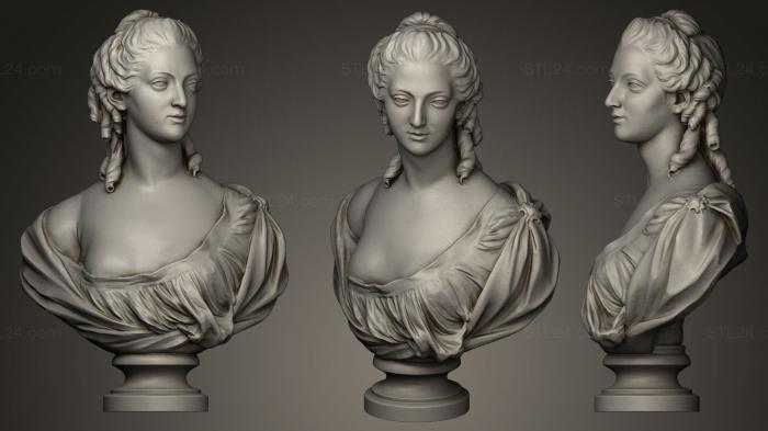 Busts and bas-reliefs of famous people (Madame Victoire Marble, BUSTC_0395) 3D models for cnc