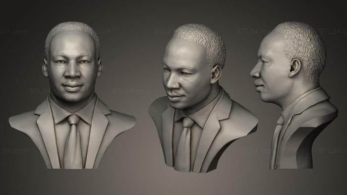 Бюсты и барельефы известных личностей (Скульптура Мартина Лютера Кинга, BUSTC_0407) 3D модель для ЧПУ станка
