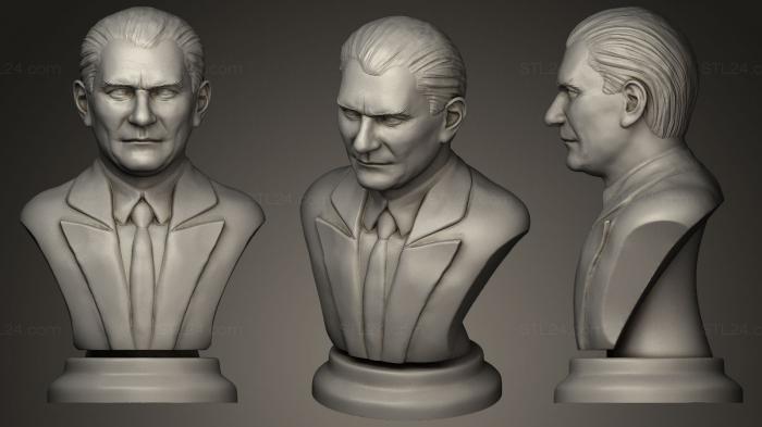 Busts and bas-reliefs of famous people (Mustafa Kemal Ataturk, BUSTC_0443) 3D models for cnc