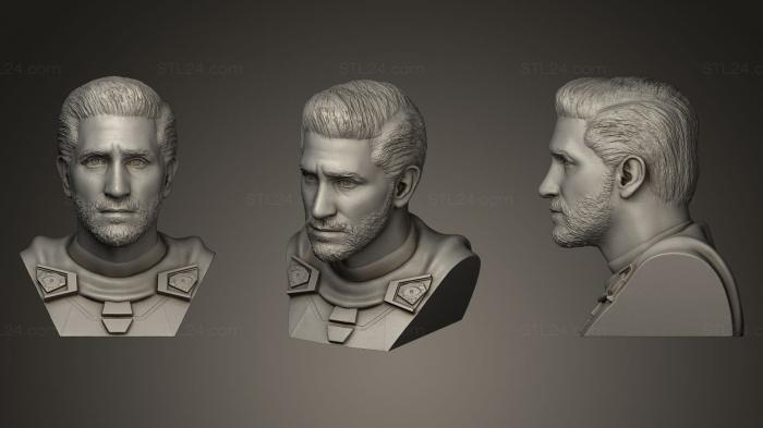 Busts and bas-reliefs of famous people (Mysterio Jake Gyllenhaal, BUSTC_0444) 3D models for cnc