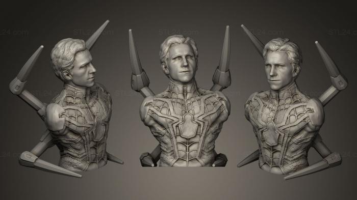 Busts and bas-reliefs of famous people (Peter Parker Spiderman, BUSTC_0488) 3D models for cnc