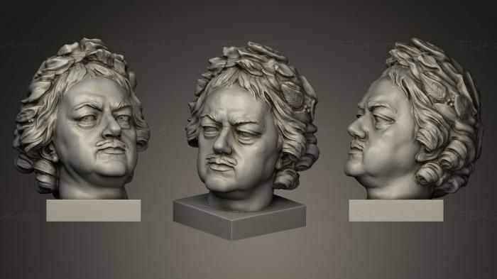 Busts and bas-reliefs of famous people (Peter the Great head, BUSTC_0489) 3D models for cnc