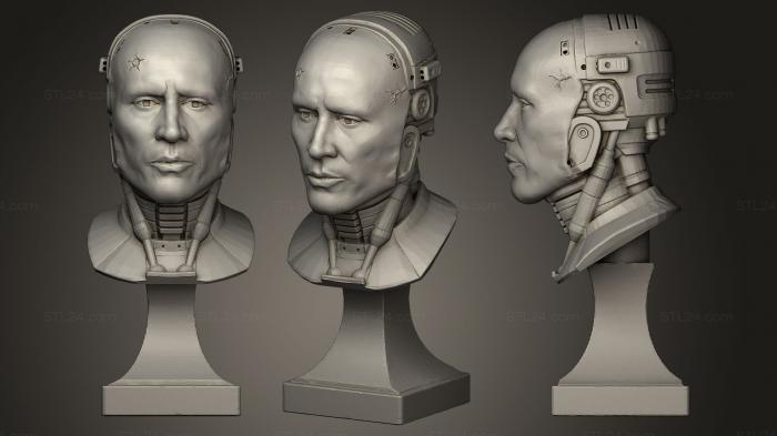 Busts and bas-reliefs of famous people (ROBOCOP HELMETLESS INSPIRITED, BUSTC_0526) 3D models for cnc