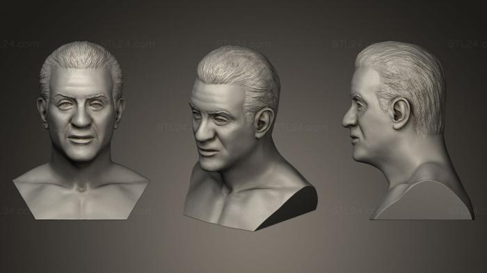 Busts and bas-reliefs of famous people (Rocky Balboa Stallone, BUSTC_0531) 3D models for cnc