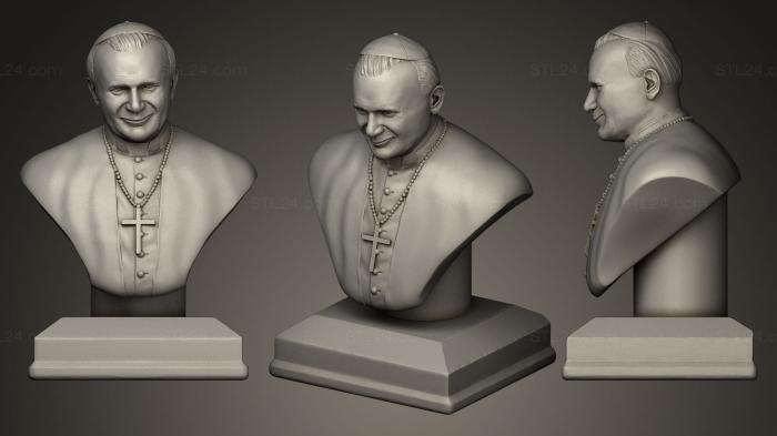 Busts and bas-reliefs of famous people (St Pope John Paul the Great, BUSTC_0573) 3D models for cnc