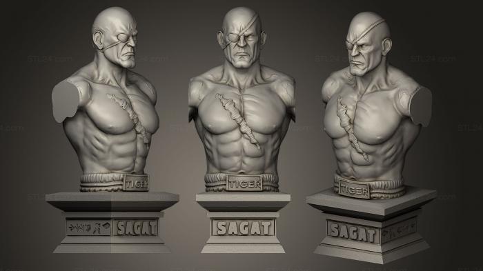 Busts and bas-reliefs of famous people (Street Fighter V Sagat, BUSTC_0585) 3D models for cnc