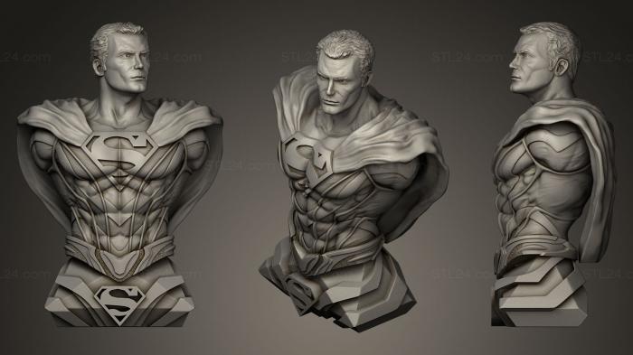 Бюсты и барельефы известных личностей (Супермен большие торс, BUSTC_0589) 3D модель для ЧПУ станка