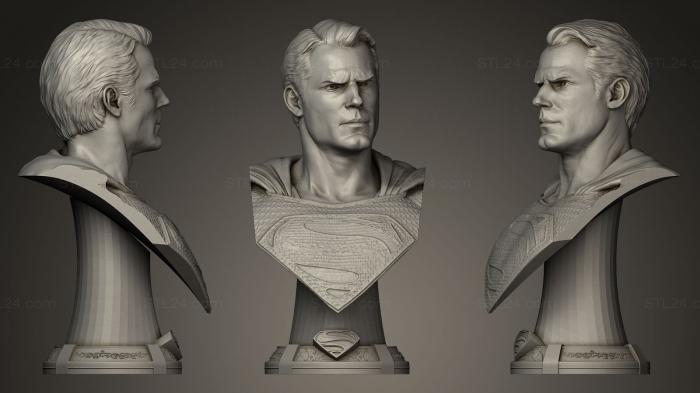 Бюсты и барельефы известных личностей (Круглая платформа Супермена, BUSTC_0591) 3D модель для ЧПУ станка