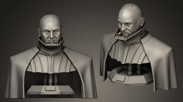 Busts and bas-reliefs of famous people (Unmasked Darth Vader, BUSTC_0629) 3D models for cnc