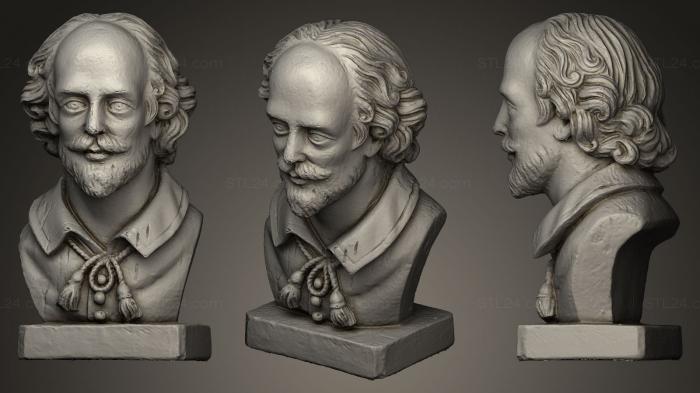 Бюсты и барельефы известных личностей (Вильям Шекспир, BUSTC_0650) 3D модель для ЧПУ станка