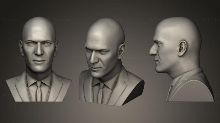 Бюсты и барельефы известных личностей (Голова скульптуры Зинедина Зидана, BUSTC_0668) 3D модель для ЧПУ станка