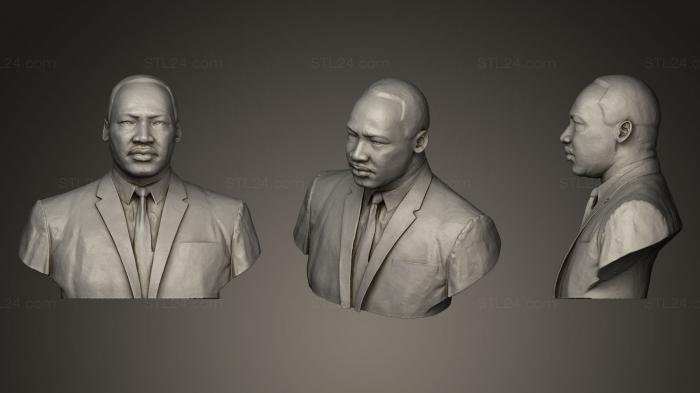 Бюсты и барельефы известных личностей (Преподобный доктор Мартин Лютер Кинг младший Бронза, BUSTC_0716) 3D модель для ЧПУ станка