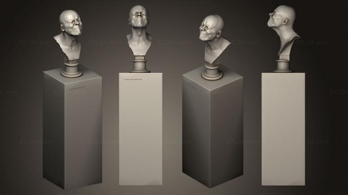 Бюсты и барельефы известных личностей (Умо Че Гуарда Иль Соле, BUSTC_0744) 3D модель для ЧПУ станка