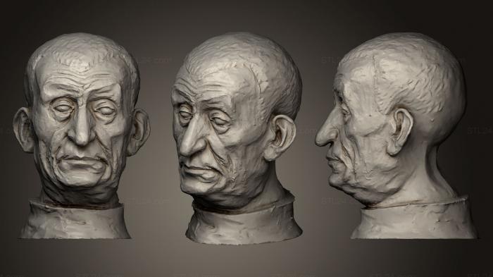 Бюсты и барельефы известных личностей (Голова старика, BUSTC_0753) 3D модель для ЧПУ станка