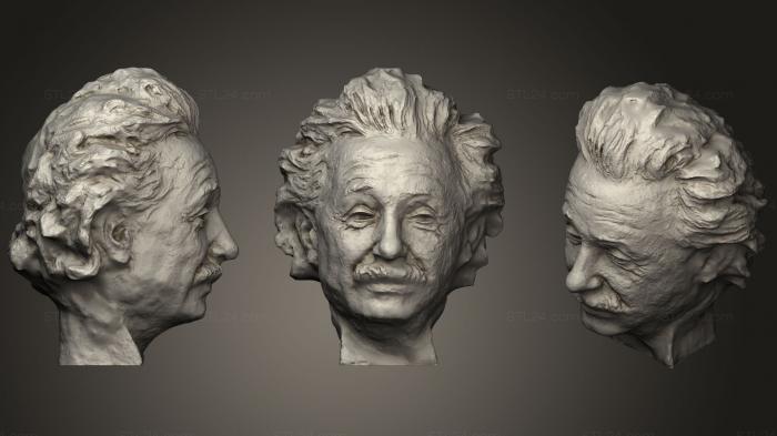 Бюсты и барельефы известных личностей (Бюст Эйнштейна (Джо Дэвидсон), BUSTC_0787) 3D модель для ЧПУ станка