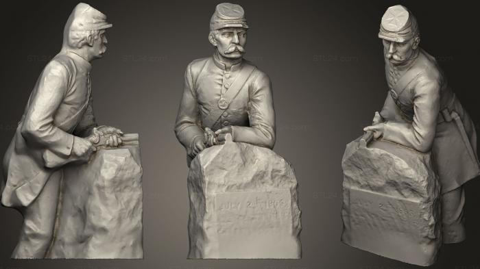 Busts and bas-reliefs of famous people (Mass. Sharpshooters Monument  Gettysburg Pennsylvania, BUSTC_0814) 3D models for cnc