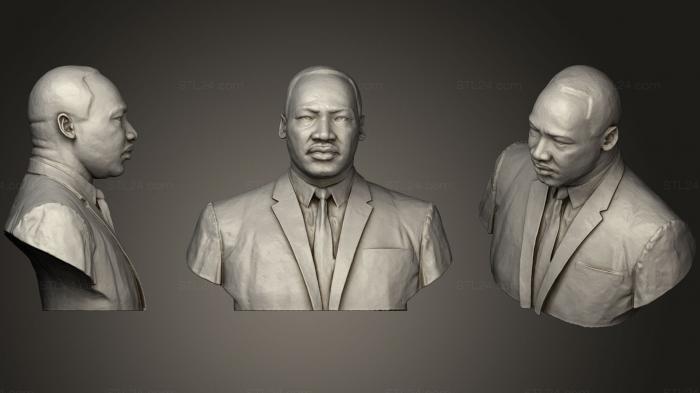 Бюсты и барельефы известных личностей (Преподобный доктор Мартин Лютер Кинг младший Бронза, BUSTC_0823) 3D модель для ЧПУ станка