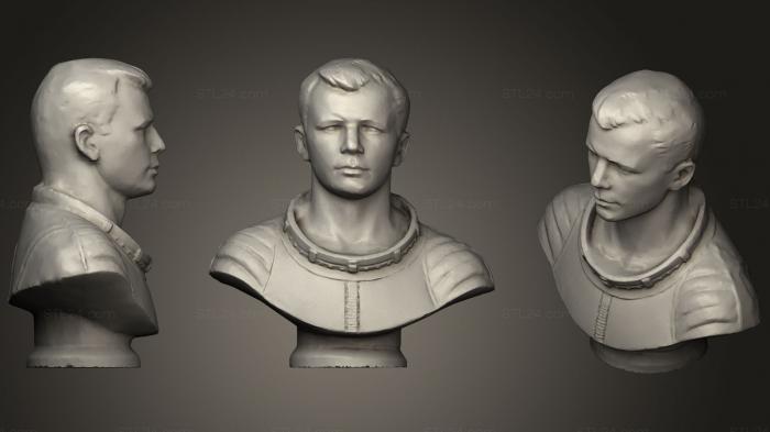 Busts and bas-reliefs of famous people (Yuri Gagarin  The First Man In The Space, BUSTC_0853) 3D models for cnc