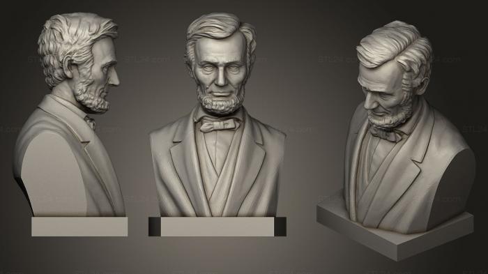 Busts and bas-reliefs of famous people (Abraham Lincoln Bust, BUSTC_0855) 3D models for cnc