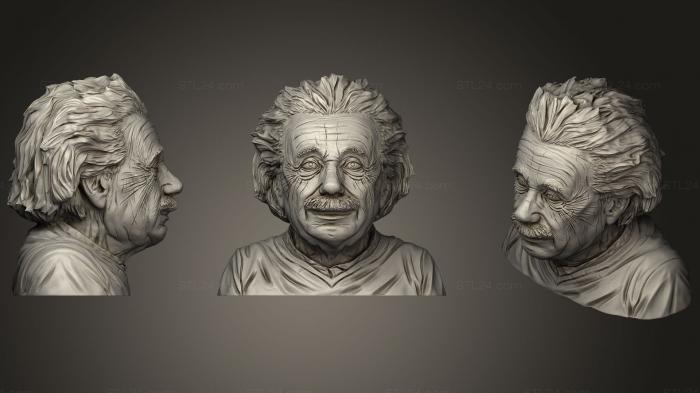 Busts and bas-reliefs of famous people (Albert Einstein Support Free, BUSTC_0860) 3D models for cnc