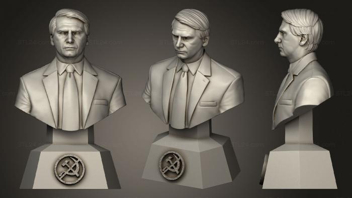 Busts and bas-reliefs of famous people (BOLSONARO on podium bust, BUSTC_0895) 3D models for cnc