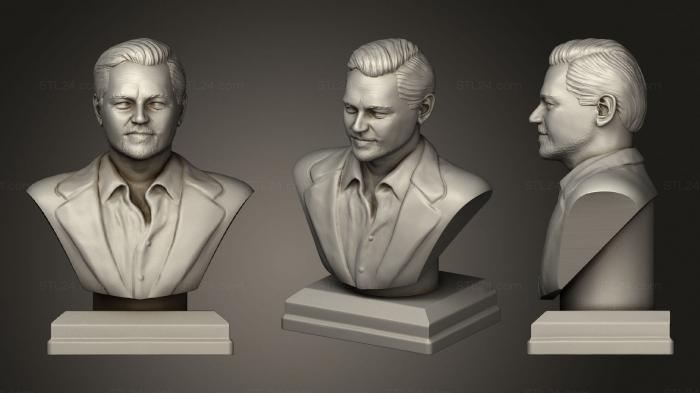 Бюсты и барельефы известных личностей (Бюст Леонардо Ди Каприо 2, BUSTC_0898) 3D модель для ЧПУ станка