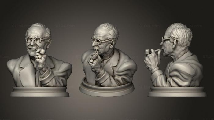 Busts and bas-reliefs of famous people (Carl Jung Busto, BUSTC_0913) 3D models for cnc