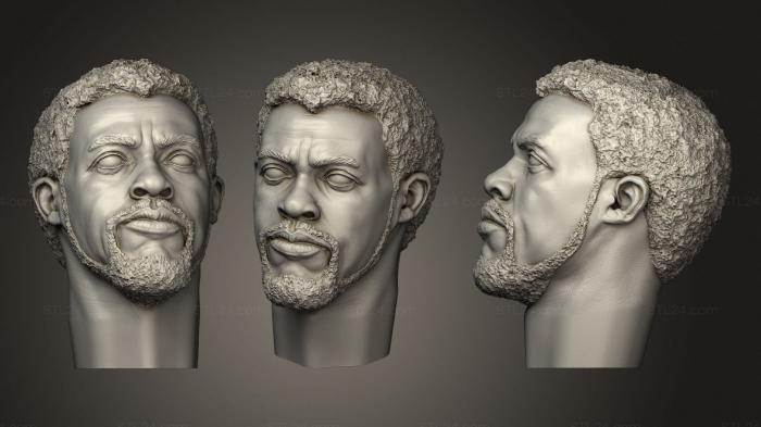 Busts and bas-reliefs of famous people (Chadwik boseman, BUSTC_0914) 3D models for cnc