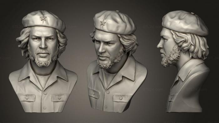 Busts and bas-reliefs of famous people (Che Guevara bust, BUSTC_0916) 3D models for cnc