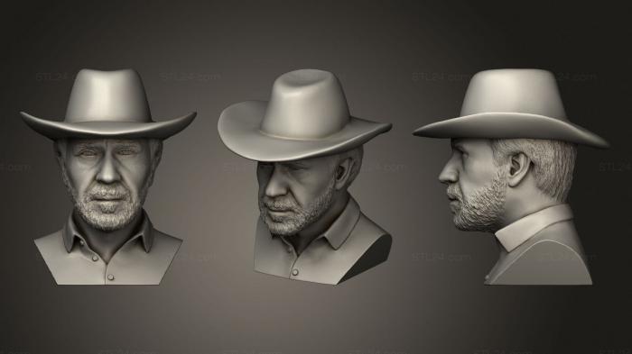 Busts and bas-reliefs of famous people (Chucknorris bust, BUSTC_0920) 3D models for cnc