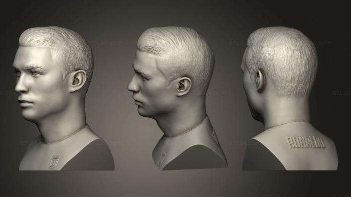 Бюсты и барельефы известных личностей (Бюст Криштиану Роналду, BUSTC_0930) 3D модель для ЧПУ станка