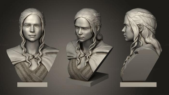 Busts and bas-reliefs of famous people (Daenerys, BUSTC_0931) 3D models for cnc