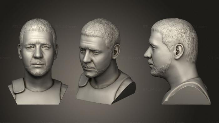 Busts and bas-reliefs of famous people (Gladiador bust, BUSTC_0957) 3D models for cnc