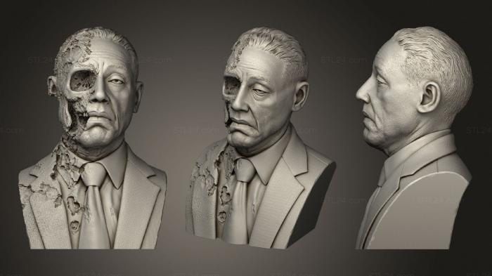 Busts and bas-reliefs of famous people (Gustavo Fring Face Off version from Breaking Bad, BUSTC_0959) 3D models for cnc