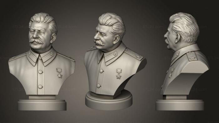 Бюсты и барельефы известных личностей (Бюст Иосифа Сталина, BUSTC_0971) 3D модель для ЧПУ станка