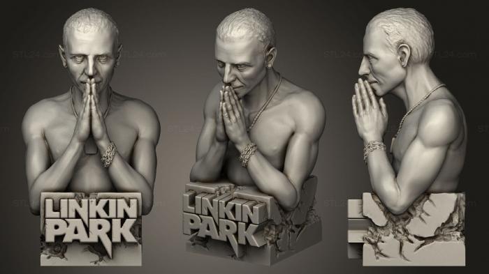 Бюсты и барельефы известных личностей (Linkin Park Честер Беннингтон, BUSTC_0986) 3D модель для ЧПУ станка