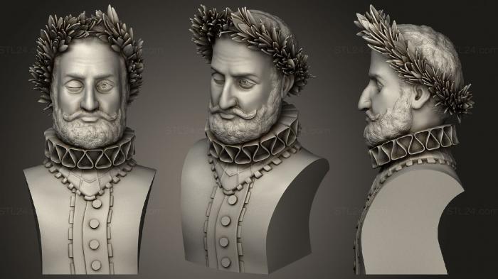 Busts and bas-reliefs of famous people (Luis Vaz De Camoes OB, BUSTC_0992) 3D models for cnc