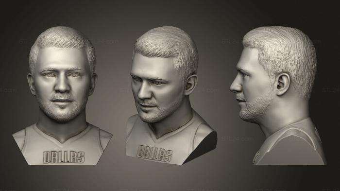 Бюсты и барельефы известных личностей (Бюст Луки Дончича, BUSTC_0993) 3D модель для ЧПУ станка