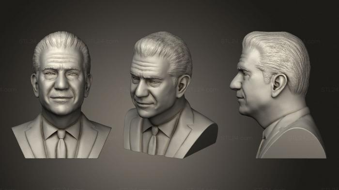 Busts and bas-reliefs of famous people (Mel gibson bust, BUSTC_0998) 3D models for cnc