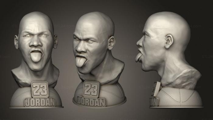 Бюсты и барельефы известных личностей (Бюст Майкла Джордана, BUSTC_1008) 3D модель для ЧПУ станка