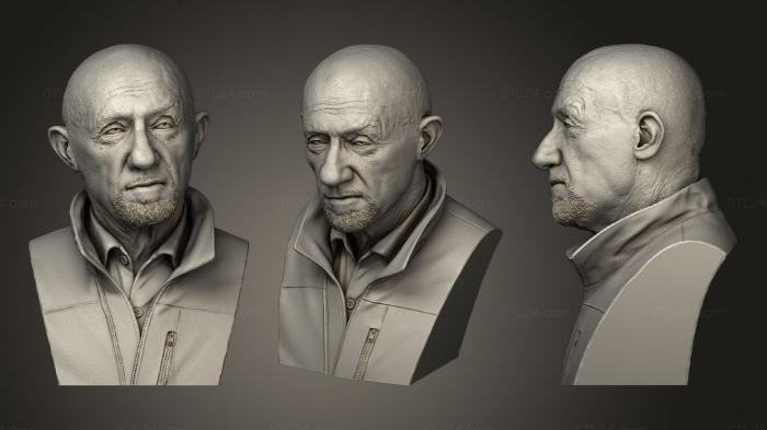 Busts and bas-reliefs of famous people (Mike Ehrmantraut Jonathan Banks from Breaking Bad and Better Call Saul, BUSTC_1011) 3D models for cnc