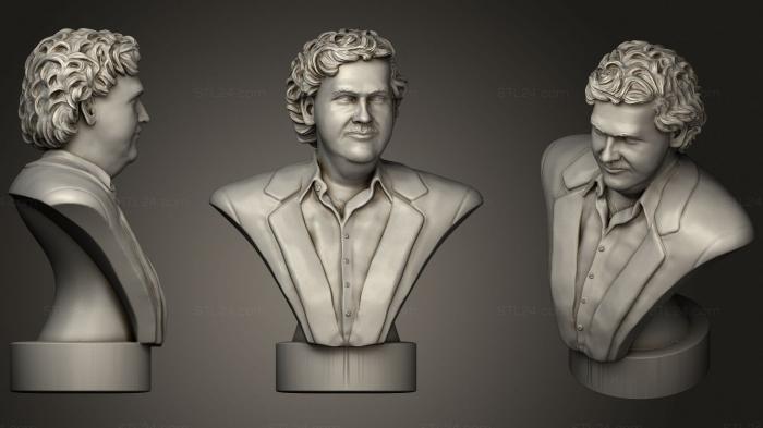 Busts and bas-reliefs of famous people (Pablo escobar, BUSTC_1023) 3D models for cnc