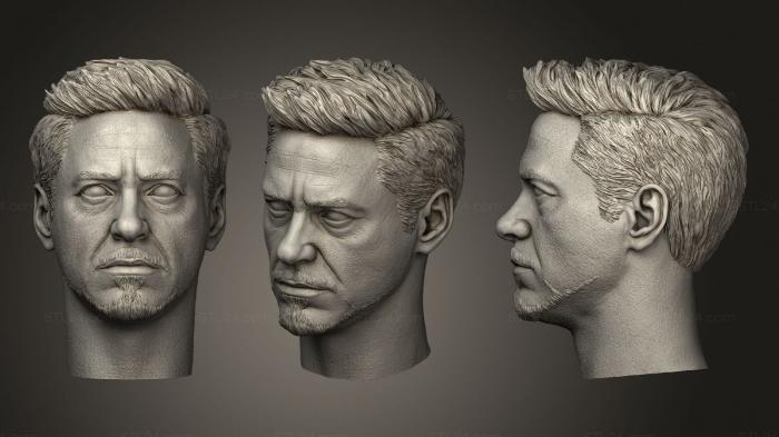 Busts and bas-reliefs of famous people (Robert Downey bust, BUSTC_1032) 3D models for cnc