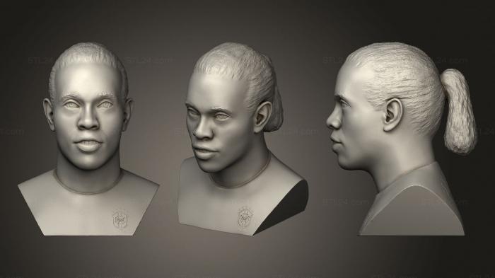 Busts and bas-reliefs of famous people (Ronaldinho bust, BUSTC_1035) 3D models for cnc