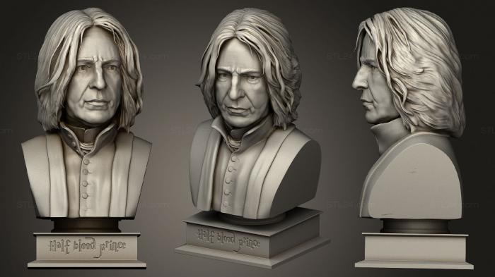 Busts and bas-reliefs of famous people (Severus Snape Bust 2, BUSTC_1039) 3D models for cnc