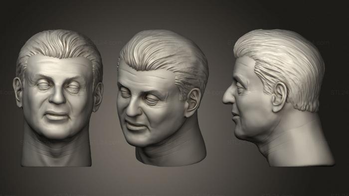 Busts and bas-reliefs of famous people (Sylvester Stallone, BUSTC_1047) 3D models for cnc