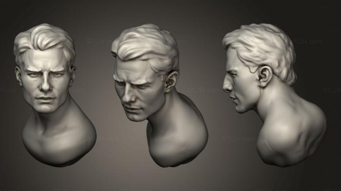 Busts and bas-reliefs of famous people (Tom Cruise bust, BUSTC_1053) 3D models for cnc