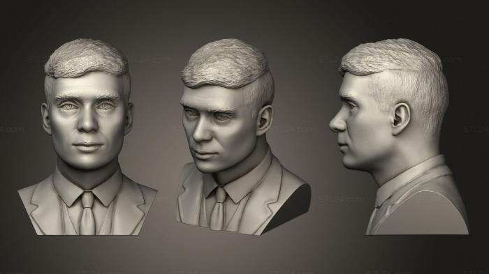 Busts and bas-reliefs of famous people (Tommy shelby Peaky Blinders, BUSTC_1054) 3D models for cnc
