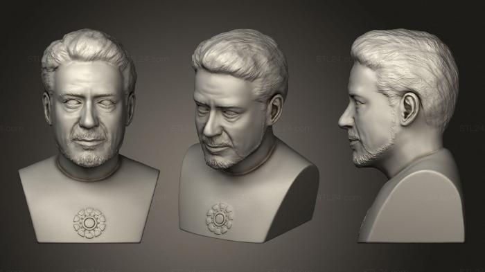Busts and bas-reliefs of famous people (Tony Stark Bust, BUSTC_1058) 3D models for cnc